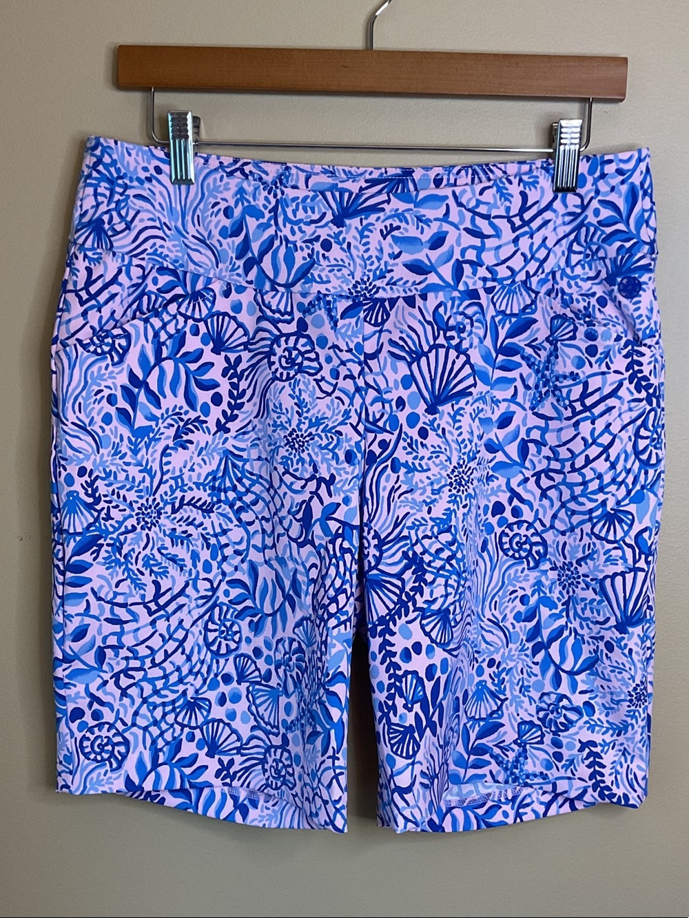 Lilly Pulitzer Luxletic Pink and Blue Sea Life Print  Golf Shorts